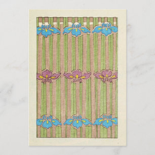 Antike Aquarellmalerei von Blumen Einladung