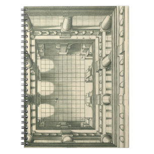 Antike Architektur, Atrium-Innenhof-Perspektive Notizblock