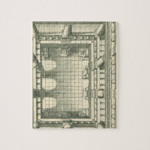 Antike Architektur, Atrium-Innenhof-Perspektive Puzzle