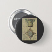 Antike Architektur, Dekorative Kapitellkrone Button (Vorne & Hinten)
