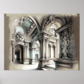 Antike Architektur Römische Bögen Verzierte Detail Poster (Vorne)