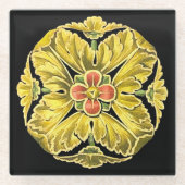 Antike Architektur Rosette Nr. 3 Glasuntersetzer (Vorderseite)