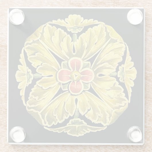 Antike Architektur Rosette Nr. 3 Glasuntersetzer (Rückseite)