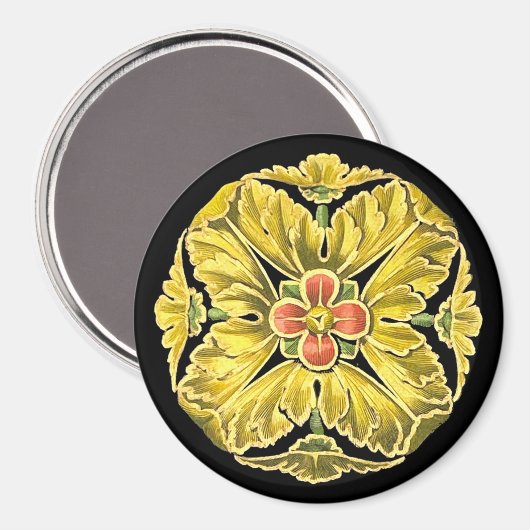 Antike Architektur Rosette Nr. 3 Magnet (Vorderseite/Rückseite)