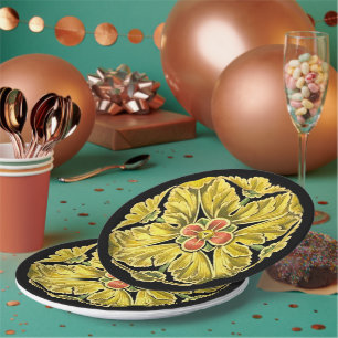 Antike Architektur Rosette Nr. 3 Pappteller