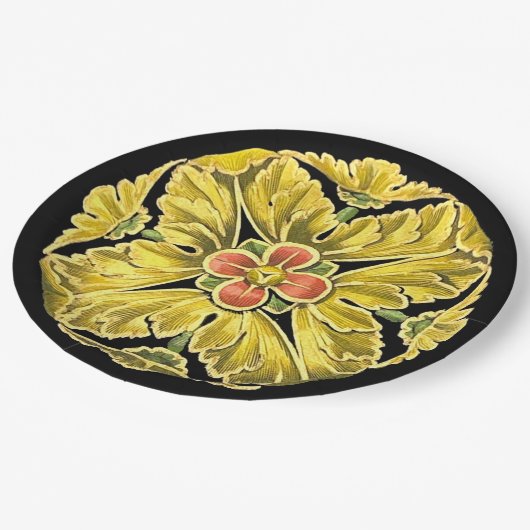 Antike Architektur Rosette Nr. 3 Pappteller (Schrägansicht)