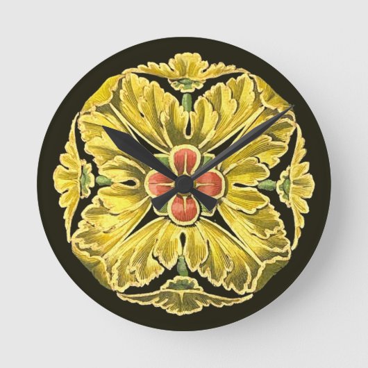 Antike Architektur Rosette Nr. 3 Runde Wanduhr (Vorderseite)