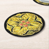 Antike Architektur Rosette Nr. 3 Runder Pappuntersetzer (Angewinkelt)