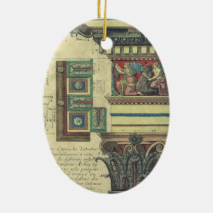 Antike Architektur, Säule mit Gesimsgestaltung Keramikornament