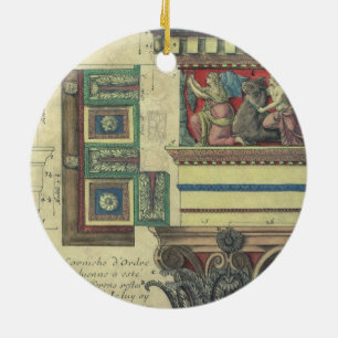 Antike Architektur, Säule mit Gesimsgliederung Keramikornament