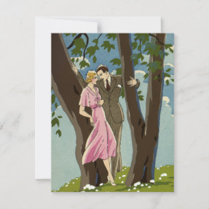 Antike Art Deco Liebe und Romantik Frischvermählte Ankündigung