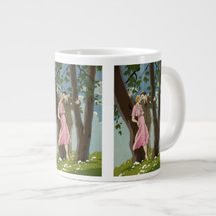 Antike Art Deco Liebe und Romantik Frischvermählte Jumbo-Tasse