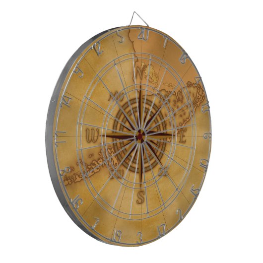 Antike Art-Kompass-Rose Dartscheibe (Vorderseite Links)