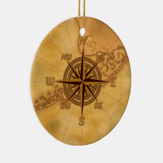 Antike Art-Kompass-Rose Keramikornament (Rechts)