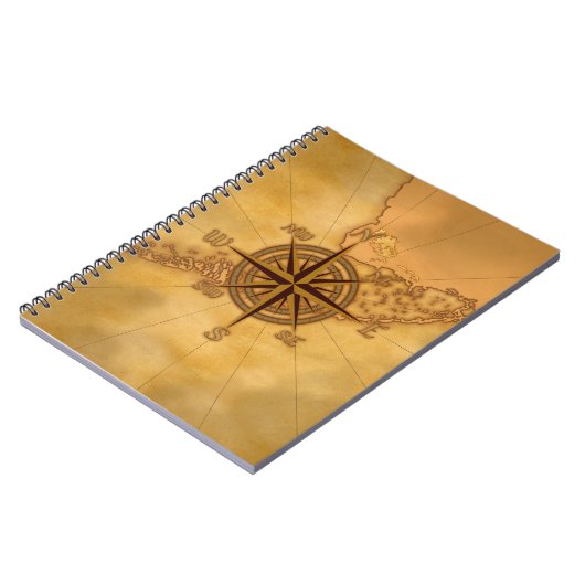 Antike Art-Kompass-Rose Notizblock (Linke Seite)