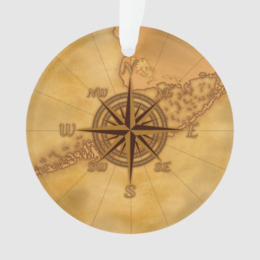 Antike Art-Kompass-Rose Ornament (Vorderseite)