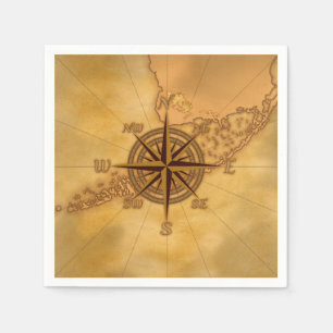 Antike Art-Kompass-Rose Serviette