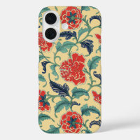 Antike Art Nouveau Chinesische Rote Blumige Chinoi