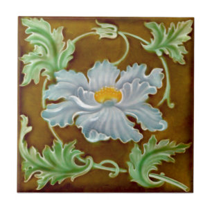 Antike Art Nouveau Majolika-Faux-Relief-Reprodukti Fliese