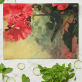 Antike Art-rote Pelargonie-Blumen-Geschenke Handtuch (Gefaltet)