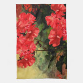 Antike Art-rote Pelargonie-Blumen-Geschenke Handtuch (Vertikal)