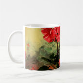 Antike Art-rote Pelargonie-Blumen-Geschenke Kaffeetasse (Links)