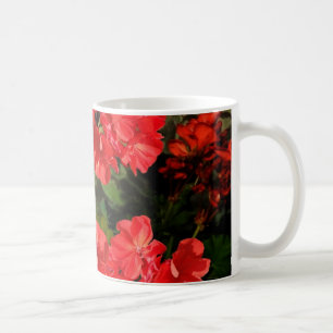 Antike Art-rote Pelargonie-Blumen-Geschenke Kaffeetasse