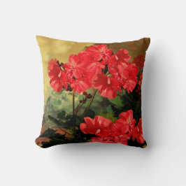 Antike Art-rotes Pelargonie-Blumen-Kissen Kissen