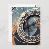 Antike Astrologie Zeit Stück Tschechische Uhr. Postkarte (Vorne/Hinten)