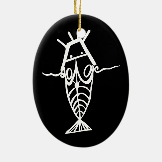 Antike Astronauten Keramik Ornament (Hinten)