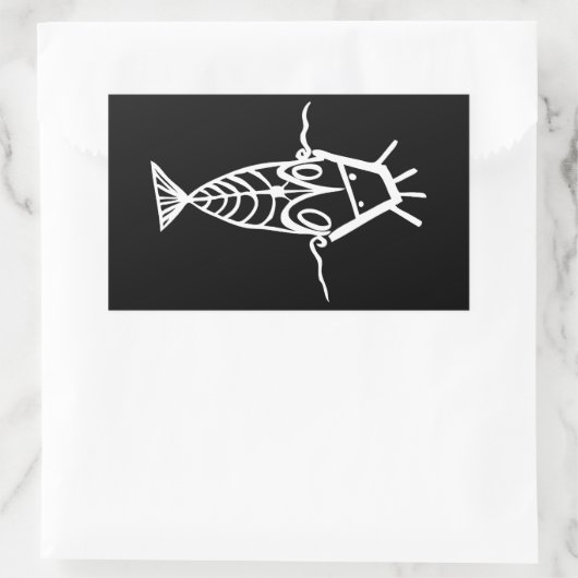 Antike Astronauten Rechteckiger Aufkleber (Tasche)