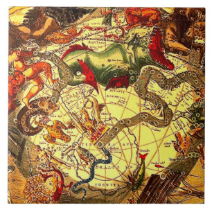 Antike Astronomie Astrologie Mythologie Vintage Ku Fliese
