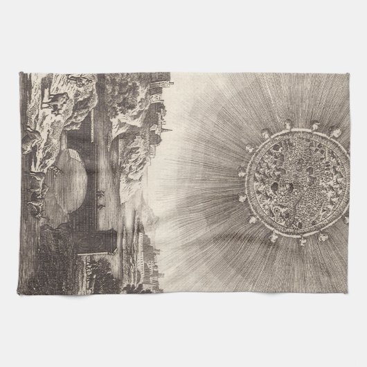 Antike Astronomie Himmel mit Sonne von Allain Mall Geschirrtuch (Horizontal)