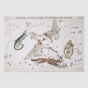 Antike astronomische Himmelskarte Seidenpapier