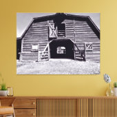 Antike Außenseite einer Holzscheune Leinwanddruck (Insitu (Wohnzimmer))