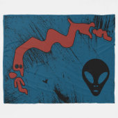 Antike Außerirdischen kreuzen den Roten Drachen Fleecedecke (Vorderseite (Horizontal))