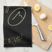 Antike Außerirdischen oder Stammeskunst Geschirrtuch (Viertel Falte)