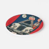 Antike Autodarstellung Pappteller (Schrägansicht)