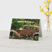 Antike Autokarte Geburtstagskarte Karte (Gelbe Blume)