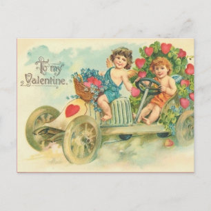 Antike Automobil Valentinstag Postkarte
