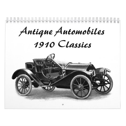 Antike Automobilen - 1910 klassische Auto Kalender (Titelbild)