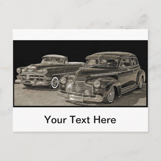 Antike Autos Postkarte (Vorderseite)