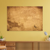 Antike Autos, Vintage Karte Elegante Canvas Print Leinwanddruck (Insitu (Wohnzimmer))