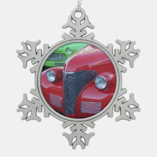 Antike Autos Weihnachtsdekoration Schneeflocken Zinn-Ornament