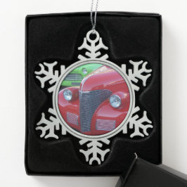 Antike Autos Weihnachtsdekoration Schneeflocken Zinn-Ornament