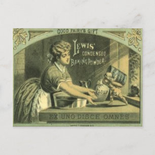 Antike Backpulver-Postkarte von 1880 Postkarte