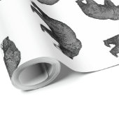 Antike Bären Kunstmuster CUSTOM HINTERGRUNDFARBE Geschenkpapier (Rolleneckpunkt)