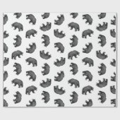 Antike Bären Kunstmuster CUSTOM HINTERGRUNDFARBE Geschenkpapier (Flach)