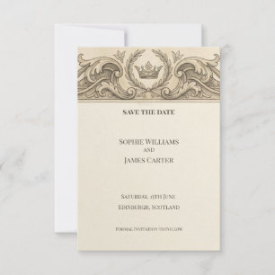 Antike Barock-Hochzeitseinladungskarte Save The Date