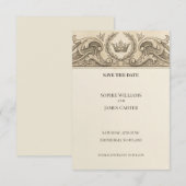 Antike Barock-Hochzeitseinladungskarte Save The Date (Vorne/Hinten)